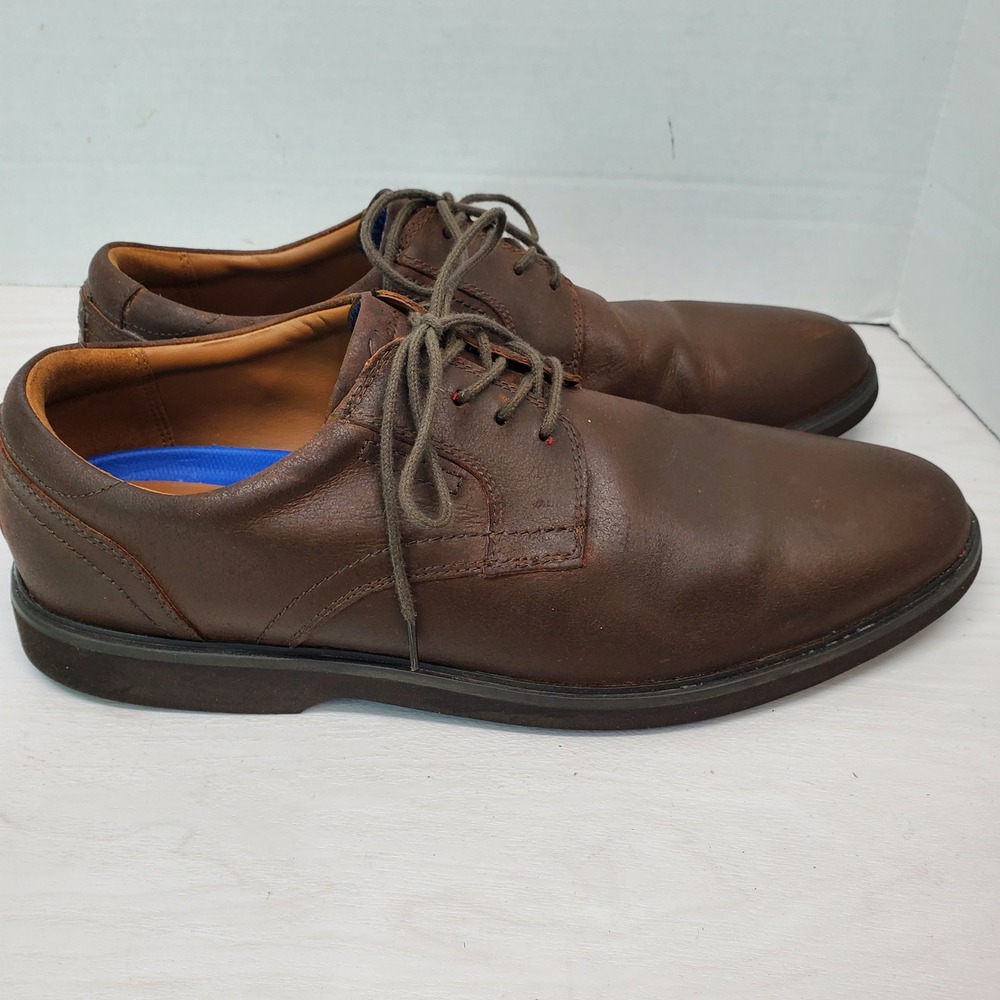 Clarks Collection Brown Leather Oxford Shoes Mens 11.5M Extreme Comfort Lace Up - Picture 7 of 16